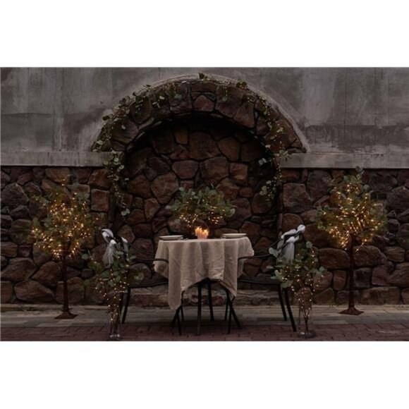 Lighted Artificial Eucalyptus Garland LED Battery Operated Faux Vine Lights - Picture 4 of 12